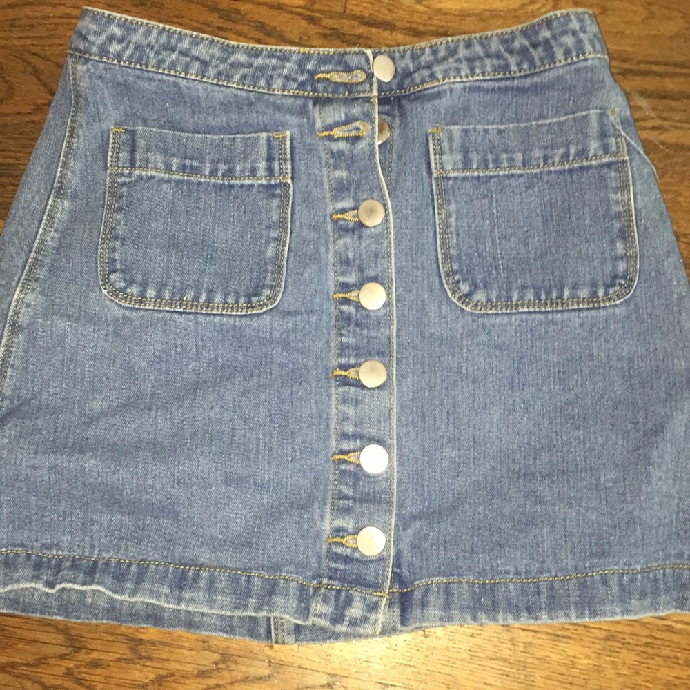 Brandy Melville denim button up skirt